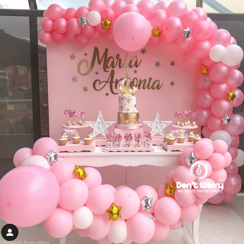 18th Birthday Decoration with balloons Pink theme