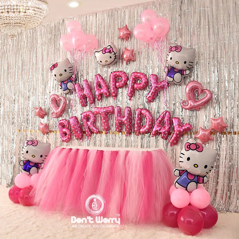 Kitty Themed Birthday Decoration at Home for your Baby Girl(Tanmay)