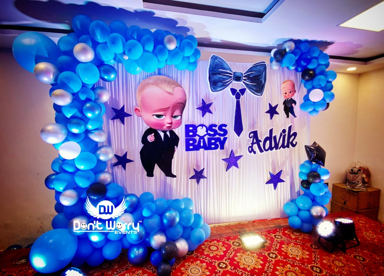 Allergisk ret En begivenhed Baby Boss theme Birthday Celebration most trending decor | Decoration for  baby boy | bycol.in | don't worry events