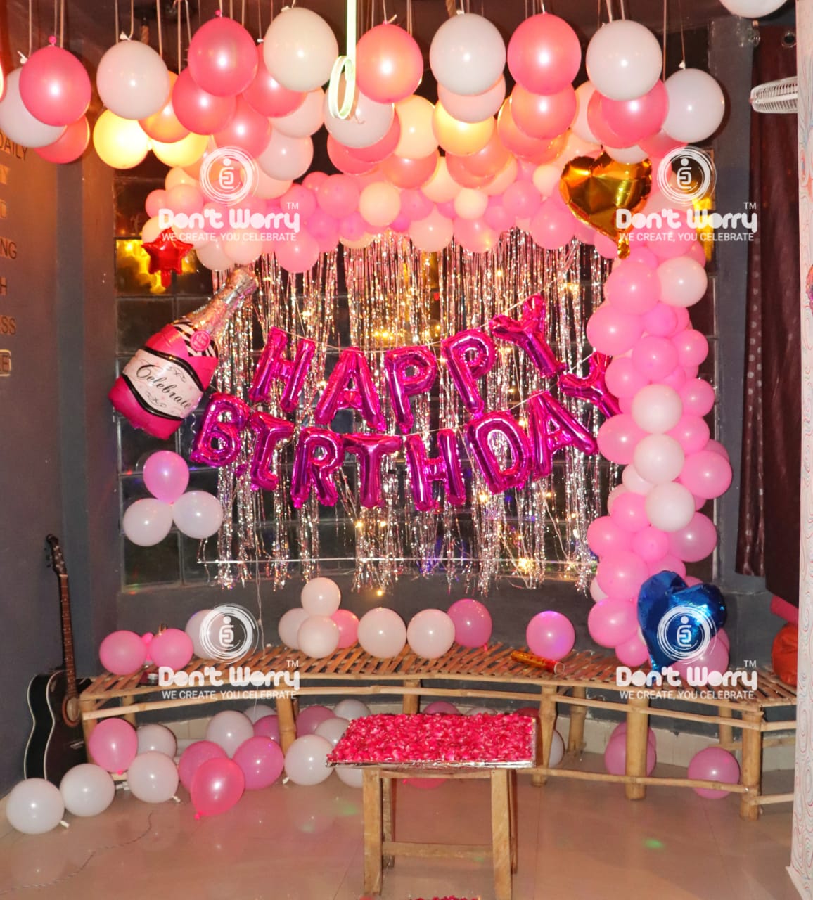 Black & White theme Birthday Decoration at Home for your Family